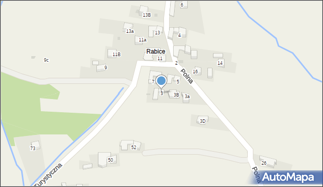 Pyzówka, Polna, 3, mapa Pyzówka