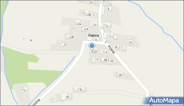 Pyzówka, Polna, 7, mapa Pyzówka