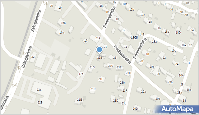 Rabka-Zdrój, Podhalańska, 21B, mapa Rabka-Zdrój