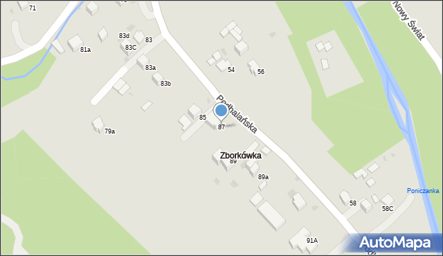 Rabka-Zdrój, Podhalańska, 87, mapa Rabka-Zdrój