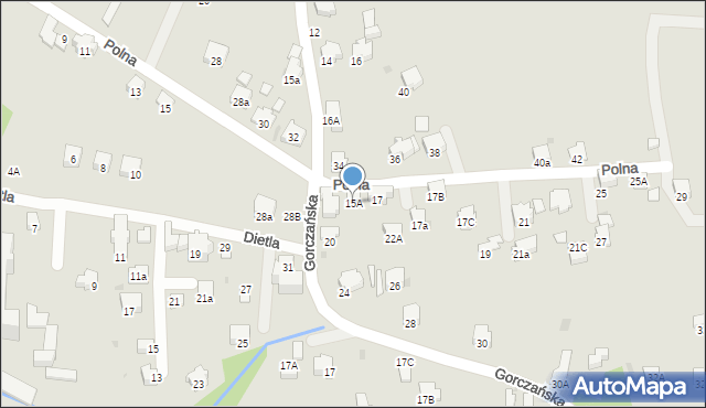 Rabka-Zdrój, Polna, 15A, mapa Rabka-Zdrój