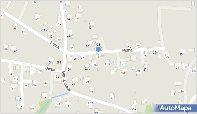 Rabka-Zdrój, Polna, 17B, mapa Rabka-Zdrój