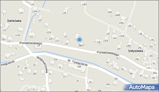 Rabka-Zdrój, Poniatowskiego, 136, mapa Rabka-Zdrój