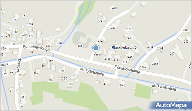 Rabka-Zdrój, Poniatowskiego, 242, mapa Rabka-Zdrój