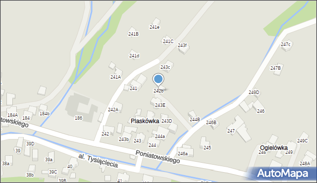 Rabka-Zdrój, Poniatowskiego, 242b, mapa Rabka-Zdrój