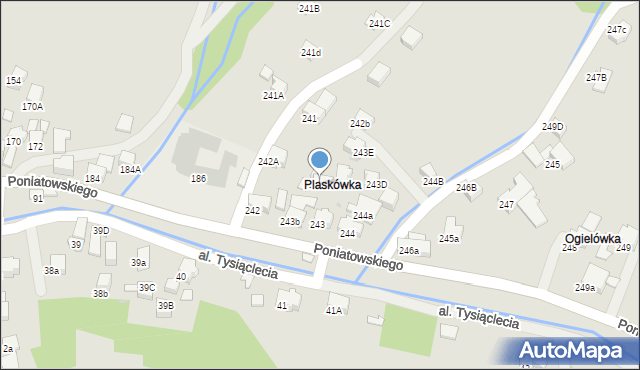 Rabka-Zdrój, Poniatowskiego, 243a, mapa Rabka-Zdrój