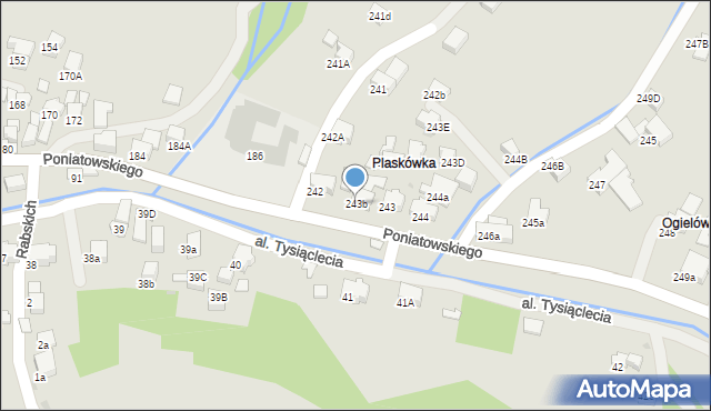 Rabka-Zdrój, Poniatowskiego, 243b, mapa Rabka-Zdrój