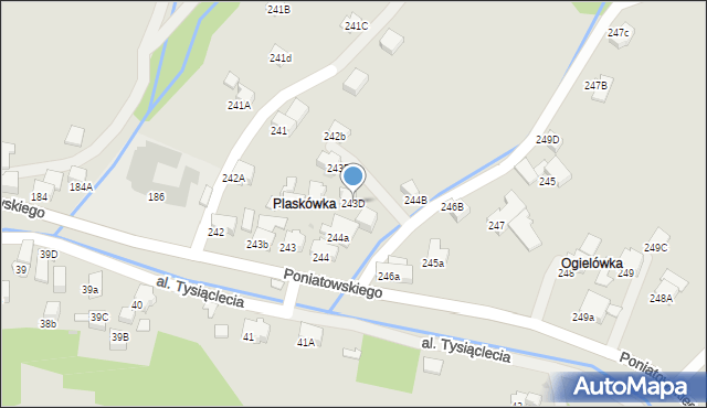 Rabka-Zdrój, Poniatowskiego, 243D, mapa Rabka-Zdrój