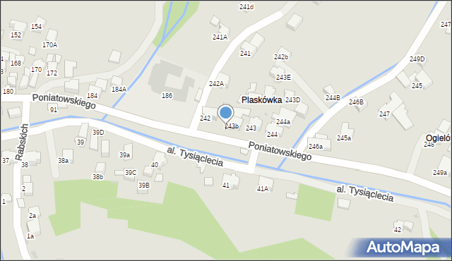 Rabka-Zdrój, Poniatowskiego, 243f, mapa Rabka-Zdrój