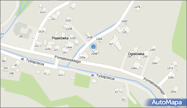 Rabka-Zdrój, Poniatowskiego, 246, mapa Rabka-Zdrój