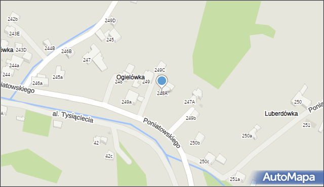 Rabka-Zdrój, Poniatowskiego, 248A, mapa Rabka-Zdrój