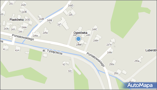 Rabka-Zdrój, Poniatowskiego, 249a, mapa Rabka-Zdrój