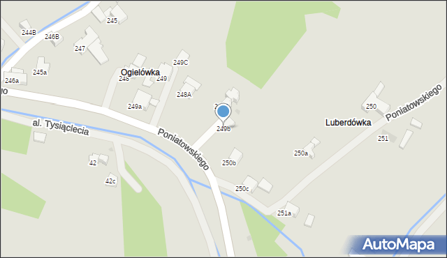 Rabka-Zdrój, Poniatowskiego, 249b, mapa Rabka-Zdrój