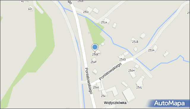 Rabka-Zdrój, Poniatowskiego, 254a, mapa Rabka-Zdrój