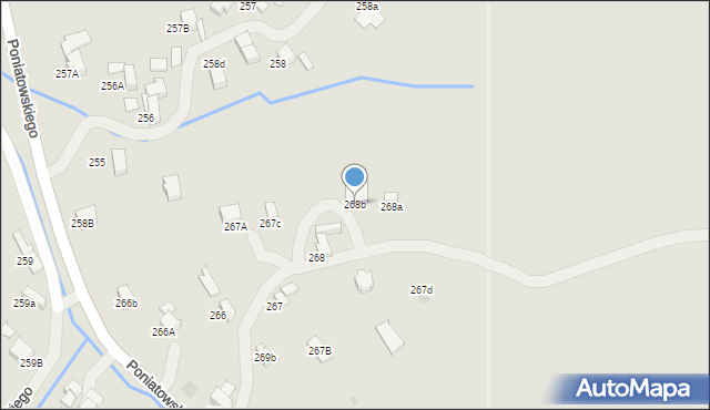 Rabka-Zdrój, Poniatowskiego, 268b, mapa Rabka-Zdrój