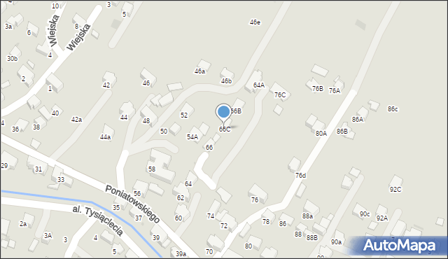 Rabka-Zdrój, Poniatowskiego, 66C, mapa Rabka-Zdrój