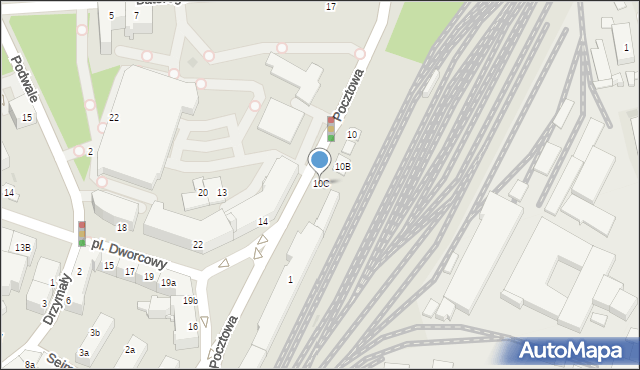 Racibórz, Pocztowa, 10C, mapa Racibórz