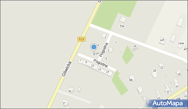 Racibórz, Pogodna, 6, mapa Racibórz