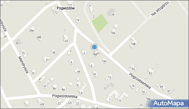 Racibórz, Pogrzebieńska, 74a, mapa Racibórz