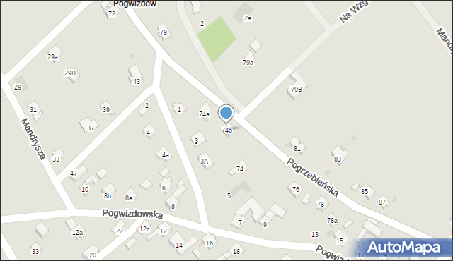 Racibórz, Pogrzebieńska, 74b, mapa Racibórz