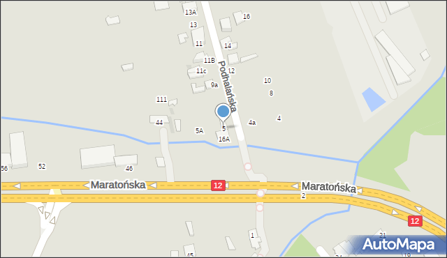 Radom, Podhalańska, 5, mapa Radomia