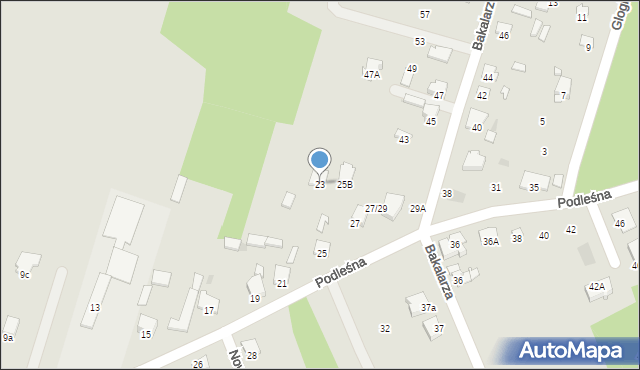 Radom, Podleśna, 23, mapa Radomia