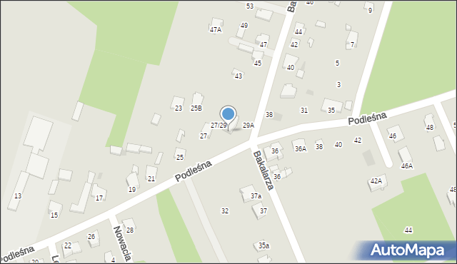 Radom, Podleśna, 29, mapa Radomia
