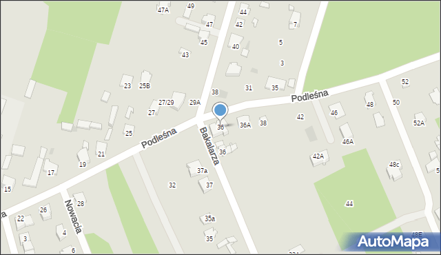 Radom, Podleśna, 36, mapa Radomia