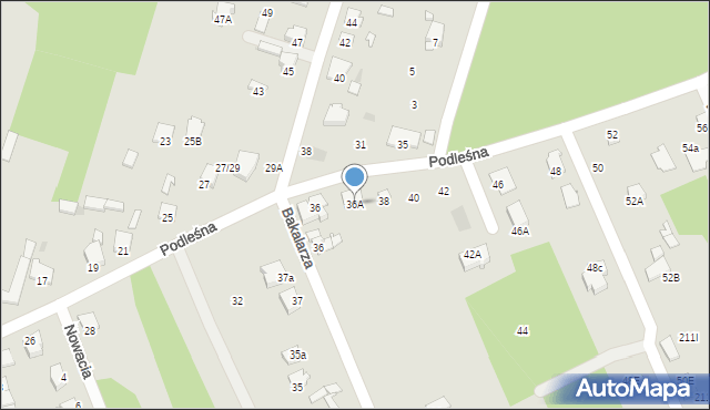 Radom, Podleśna, 36A, mapa Radomia