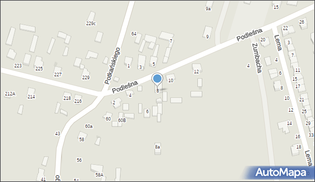 Radom, Podleśna, 8, mapa Radomia