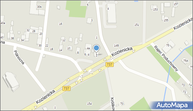 Radom, Północna, 2, mapa Radomia
