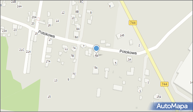 Radom, Potokowa, 5A, mapa Radomia