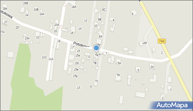 Radom, Potokowa, 7A, mapa Radomia