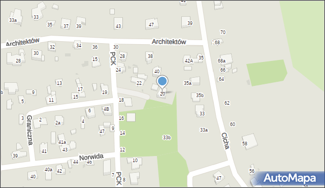 Radomsko, Polskiego Czerwonego Krzyża, 20, mapa Radomsko