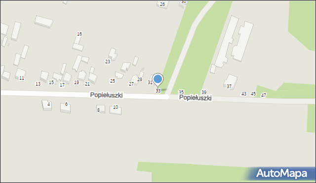 Radomsko, Popiełuszki Jerzego, bł. ks., 33, mapa Radomsko