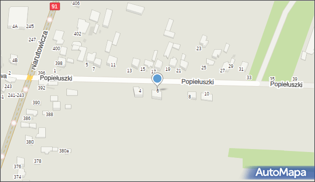 Radomsko, Popiełuszki Jerzego, bł. ks., 6, mapa Radomsko