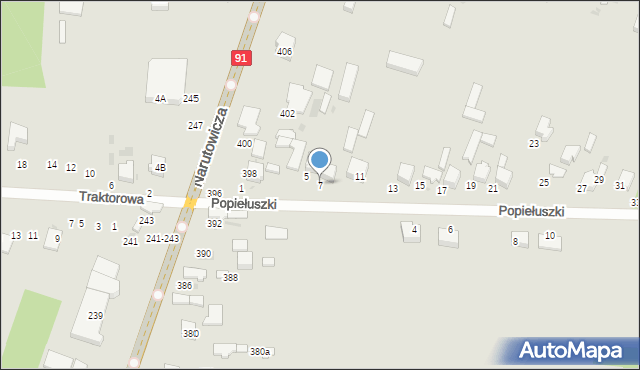 Radomsko, Popiełuszki Jerzego, bł. ks., 7, mapa Radomsko