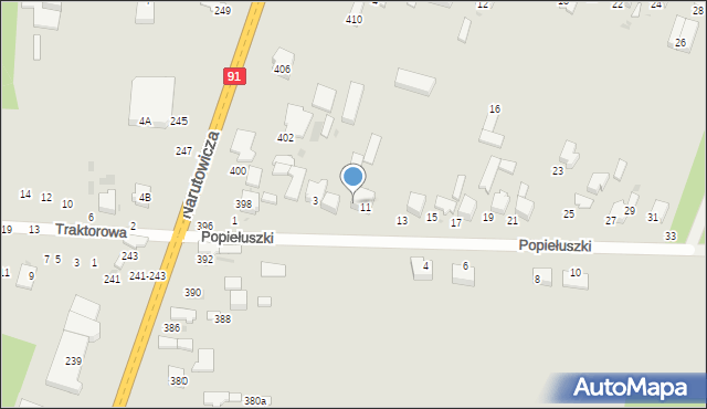 Radomsko, Popiełuszki Jerzego, bł. ks., 9, mapa Radomsko