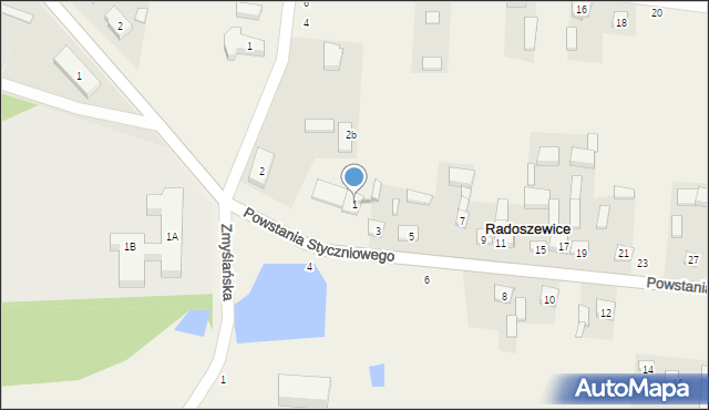 Radoszewice, Powstania Styczniowego, 1, mapa Radoszewice