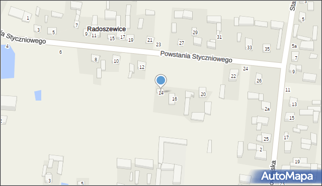 Radoszewice, Powstania Styczniowego, 14, mapa Radoszewice