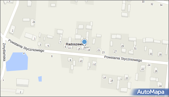 Radoszewice, Powstania Styczniowego, 17, mapa Radoszewice