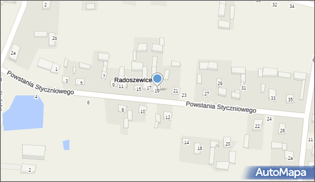 Radoszewice, Powstania Styczniowego, 19, mapa Radoszewice