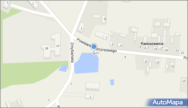 Radoszewice, Powstania Styczniowego, 4, mapa Radoszewice