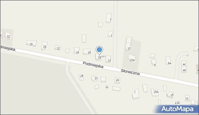 Radunica, Podmiejska, 14, mapa Radunica