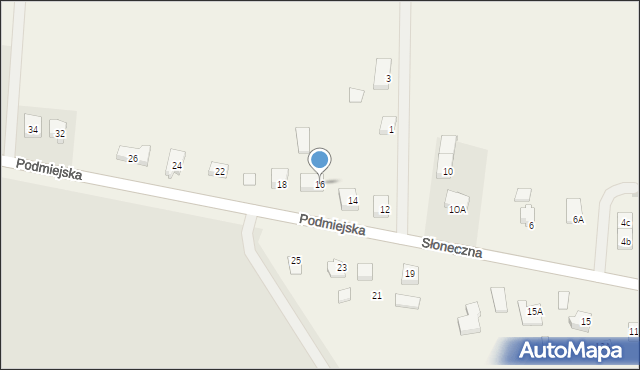 Radunica, Podmiejska, 16, mapa Radunica