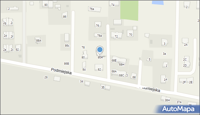 Radunica, Podmiejska, 80A, mapa Radunica