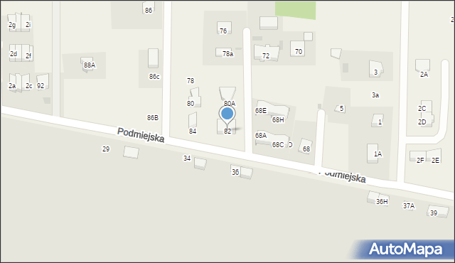 Radunica, Podmiejska, 82, mapa Radunica