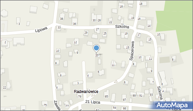 Radwanowice, Poziomkowa, 10, mapa Radwanowice