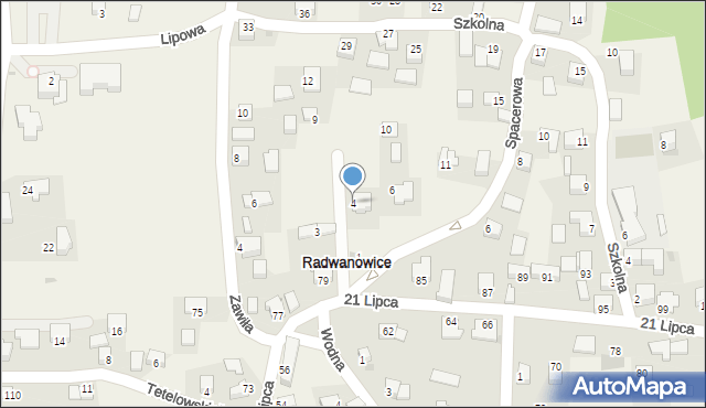 Radwanowice, Poziomkowa, 4, mapa Radwanowice