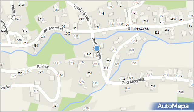 Radziechowy, Pod Matyską, 880, mapa Radziechowy